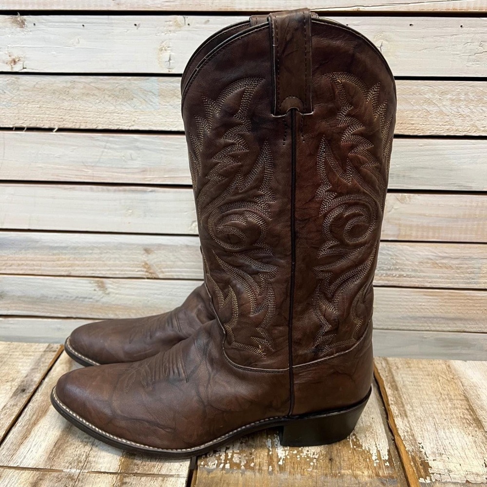 Justin Brown Deerlite Leather Cowboy Boots Western 1564 Mens 11.5 D